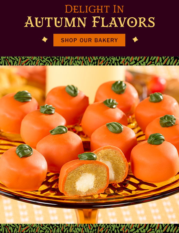 Delight in Autumn Flavors. Shop Our Bakery. Pumpkin Petit Fours