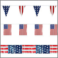 American Flag String Pennants