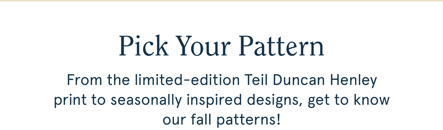 Pick your pattern