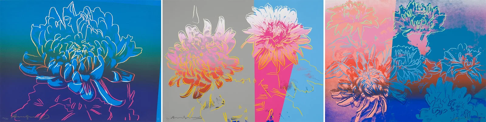 Andy Warhol, Kiku (complete set of three works), 1983