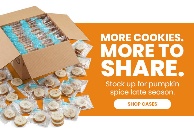 More Cookies. More to Share. Stock up for pumpkin spice latte season. SHOP CASES 