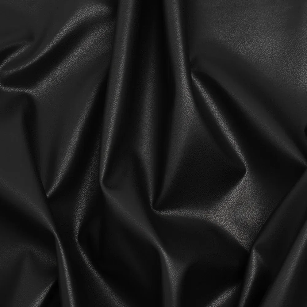 Image of Stretch Faux Leather with Suede-Like Brushed Backing - Pebble Black - Jodi Collection