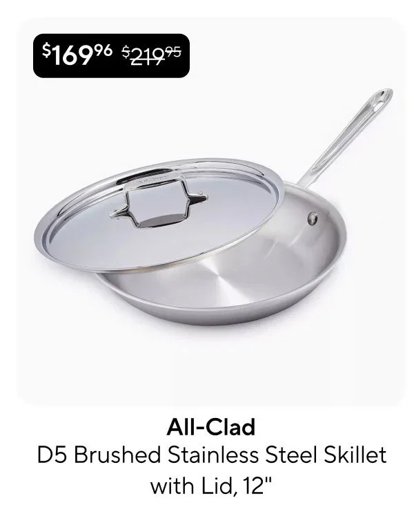 All-Clad D5 Brushed Stainless Steel Skillet with Lid