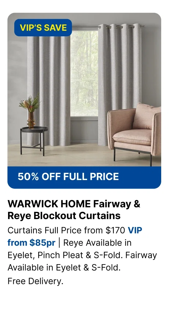 Warwick Home Fairway & Reye Blockout Curtain