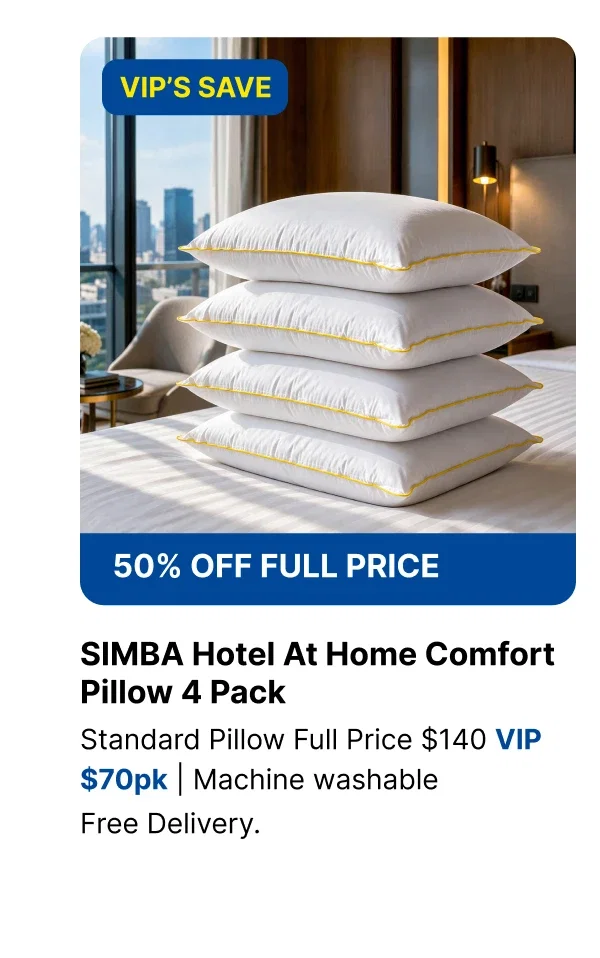 SIMBA Hotel At Home Comfort Pilow ,WHT,STD 