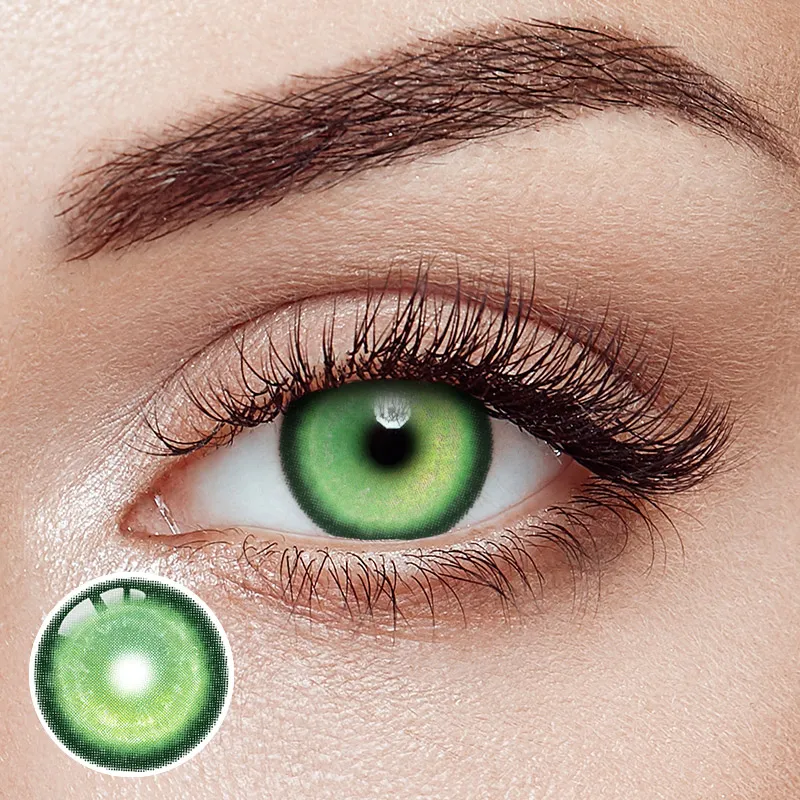 Koi Tail Butterfly Green Prescription Yearly Contact Lenses