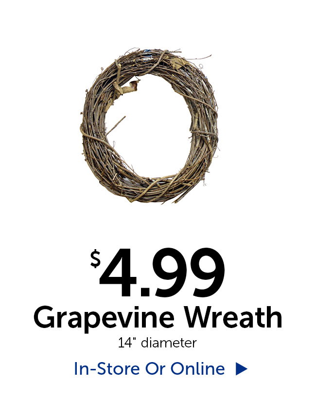 $4.99 Grapevine Wreath - 14" in diameter