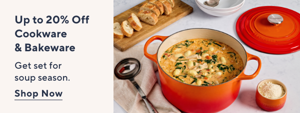 Up to 20% Off Cookware & Bakeware