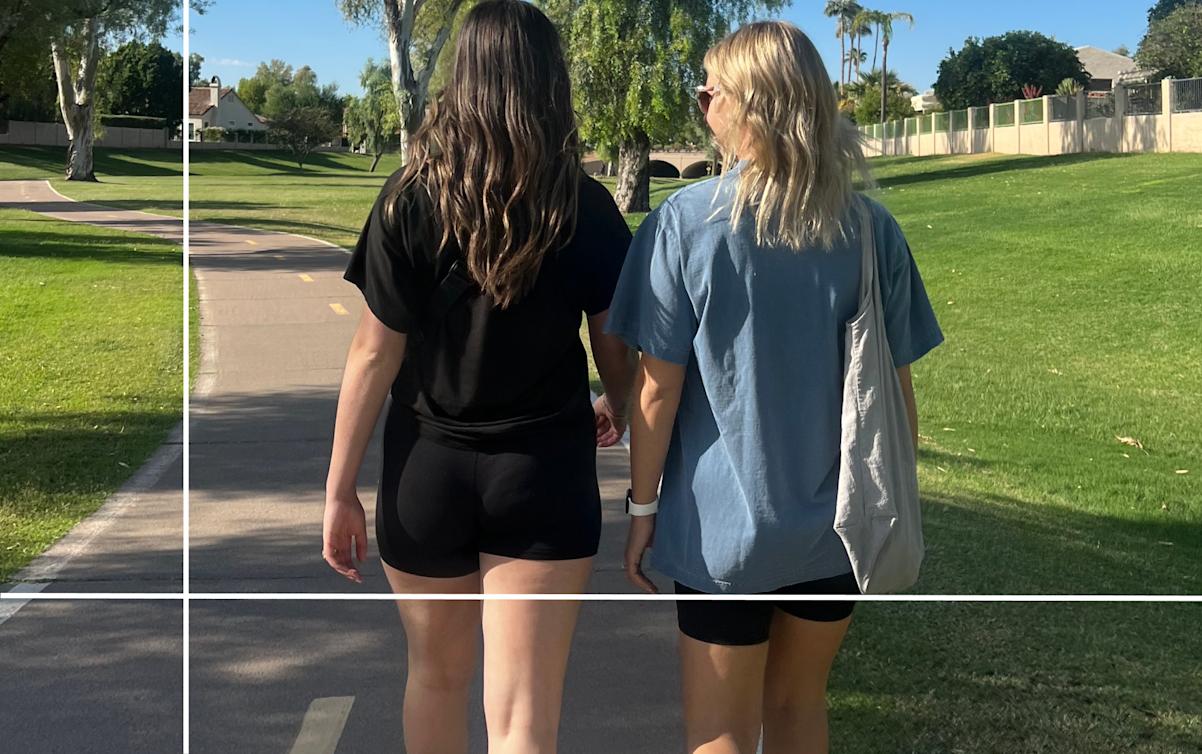 two people walking