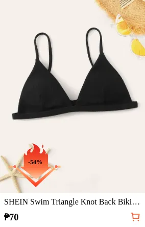 SHEIN Swim Triangle Knot Back...