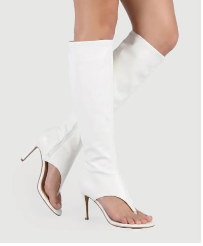 Shop Open Toe Thong Stiletto Knee High Heels