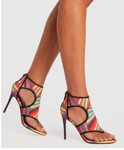 Shop Zip Back Cutout Ankle High Stiletto Sandals