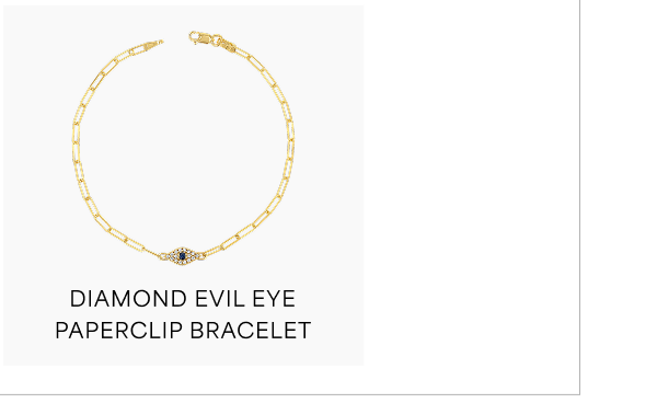 Diamond Evil Eye Paperclip Bracelet