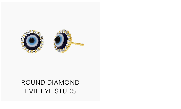 Round Diamond Evil Eye Studs
