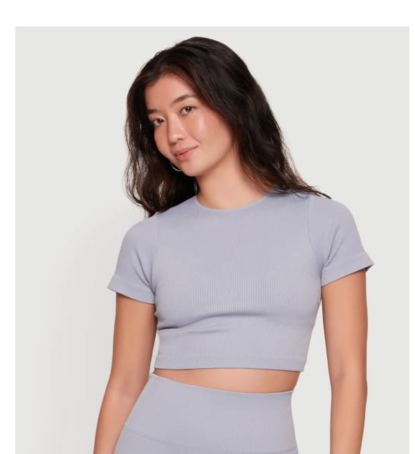 Shop Seamless Compression Rib Knit Crop Top