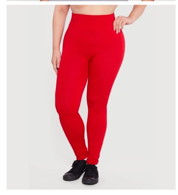 Shop Plus Size Waffle Knit Waist Leggings