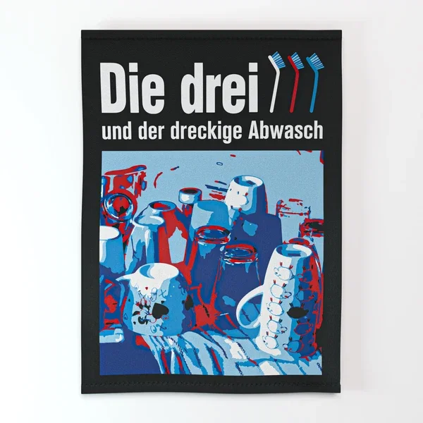 Geschirrhandtuch: Die drei Spülbürsten