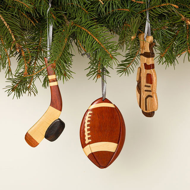 Game Day Wood Intarsia Ornament