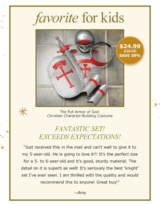 Favorite for Kids | The Full Armor of God: Christian Character Building Costume