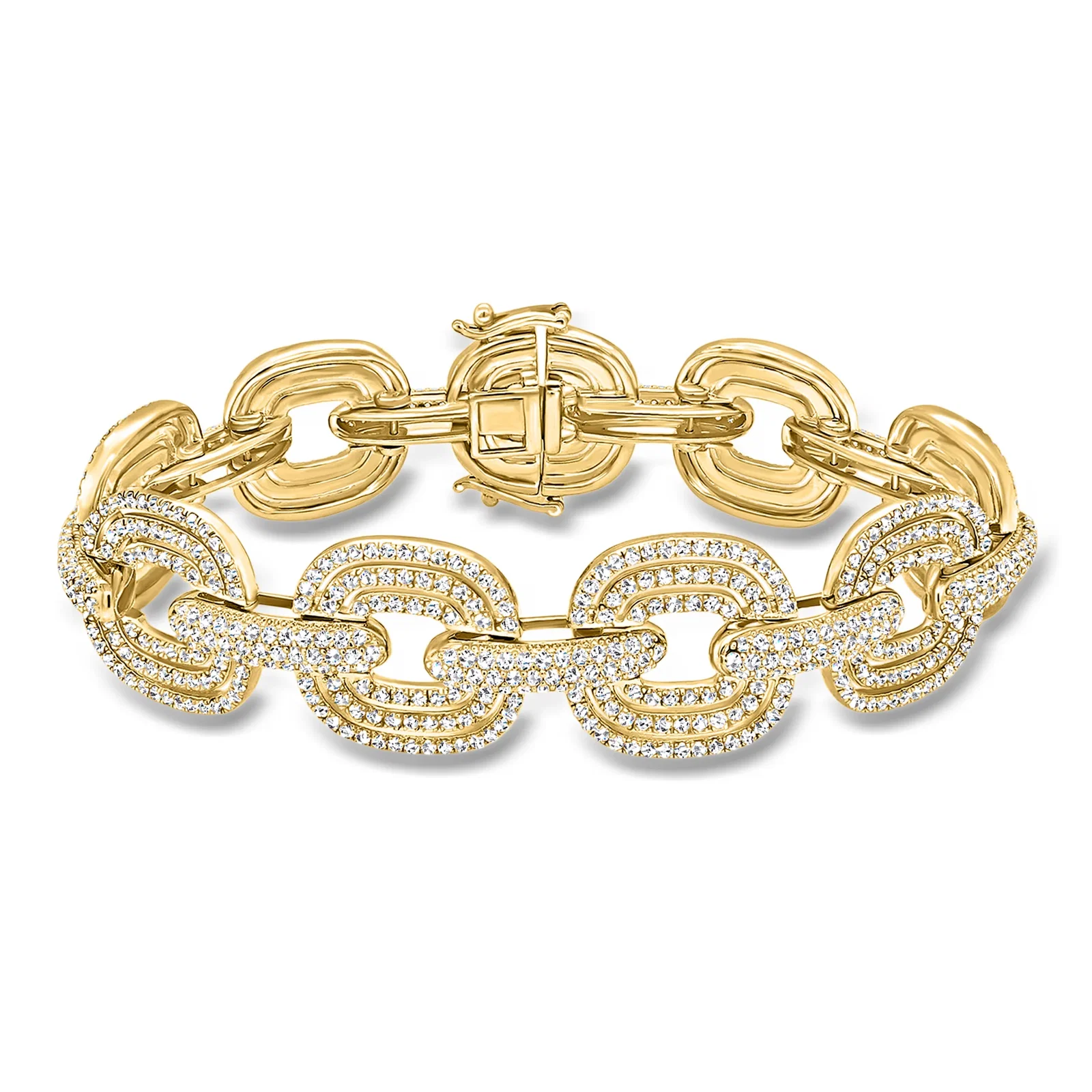 Image of 6.00 ct. t.w. Diamond Concentric-Link Bracelet in 14kt Yellow Gold. 7"