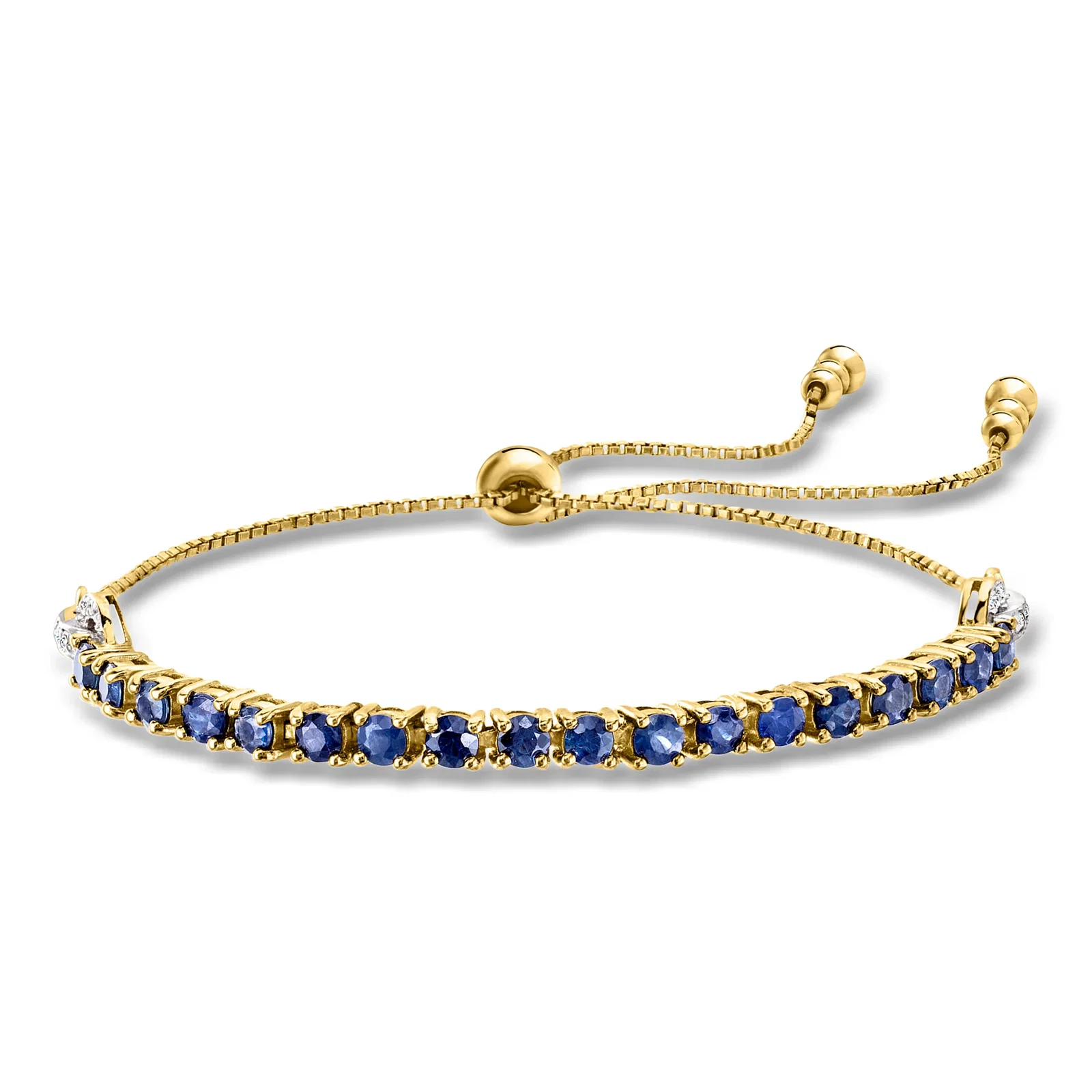 Image of 3.60 ct. t.w. Sapphire Bolo Bolo Tennis Bracelet with .10 ct. t.w. White Zircon in 18kt Gold Over Sterling