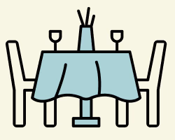 Restaurant table with chairs