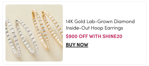 Peace Jewelers 14K Gold Lab-Grown Diamond Inside-Out Hoop Earrings – $900 OFF WITH SHINE20