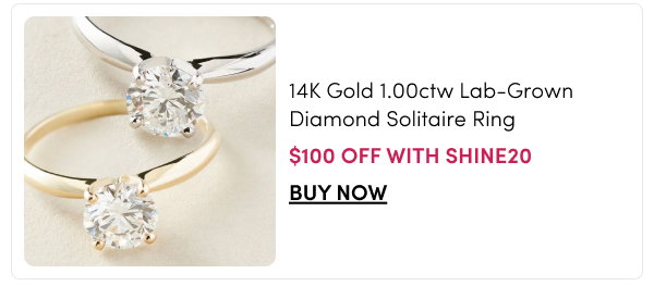 Peace Jewelers 14K Gold 1.00ctw Lab-Grown Diamond Solitaire Ring – $100 OFF WITH SHINE20