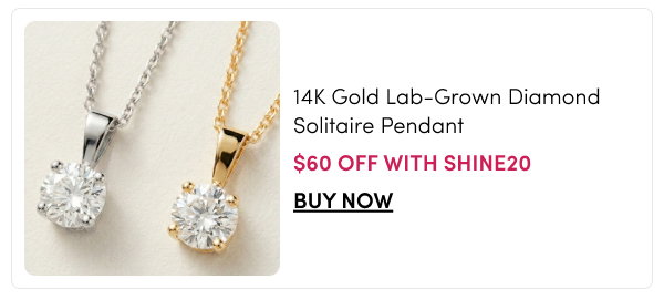 Peace Jewelers 14K Gold Lab-Grown Diamond Solitaire Pendant – $60 OFF WITH SHINE20