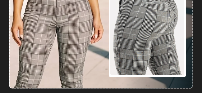 Black Butt Lift Plaid Pants Set