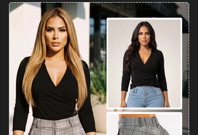 Black Butt Lift Plaid Pants Set