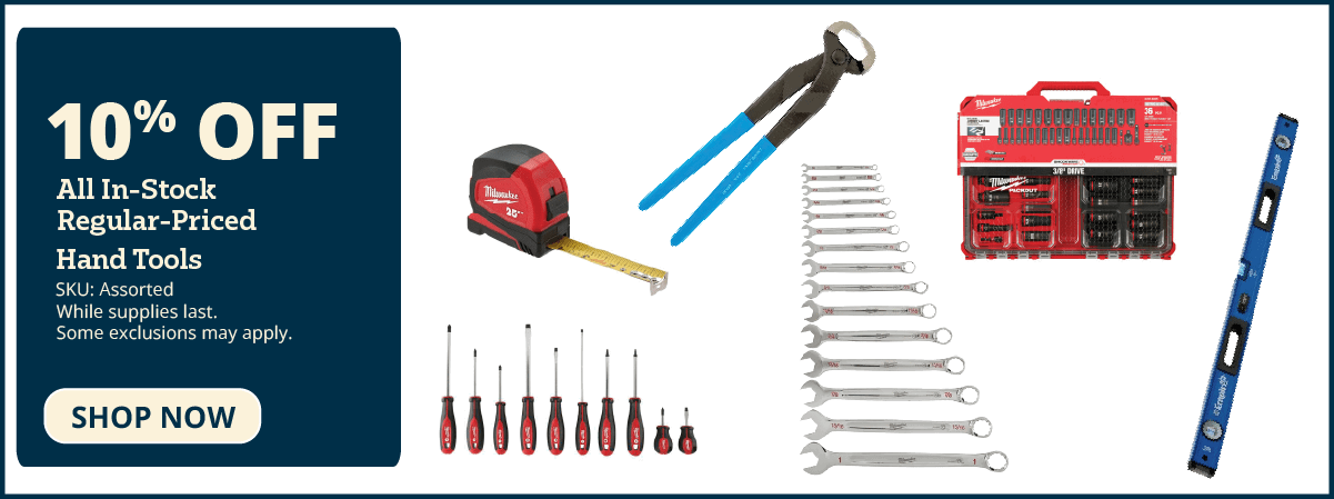 10% off hand tools
