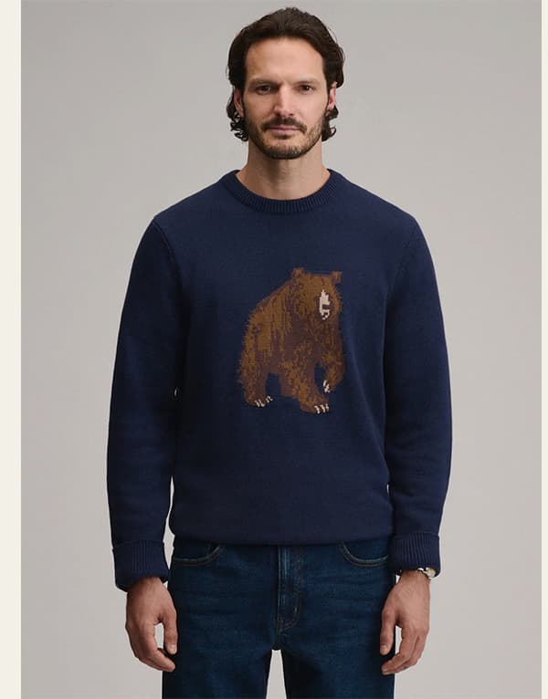 Men's Classic Crew Bear Sweater