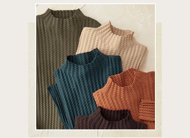 Textured Funnelneck Sweater