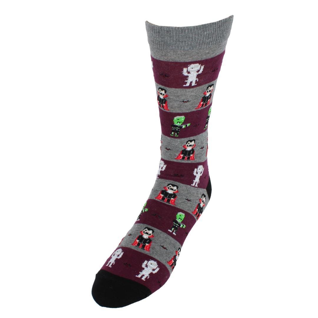 Image of CTM® Men's Monster Mash Halloween Cotton Blend Crew Sock (1 Pair)
