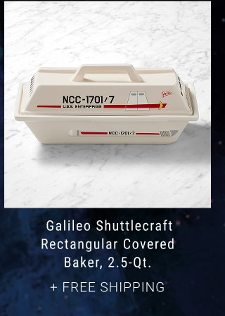  Galileo Shuttlecraft Rectangular Covered Baker, 2.5-Qt. + FREE SHIPPING