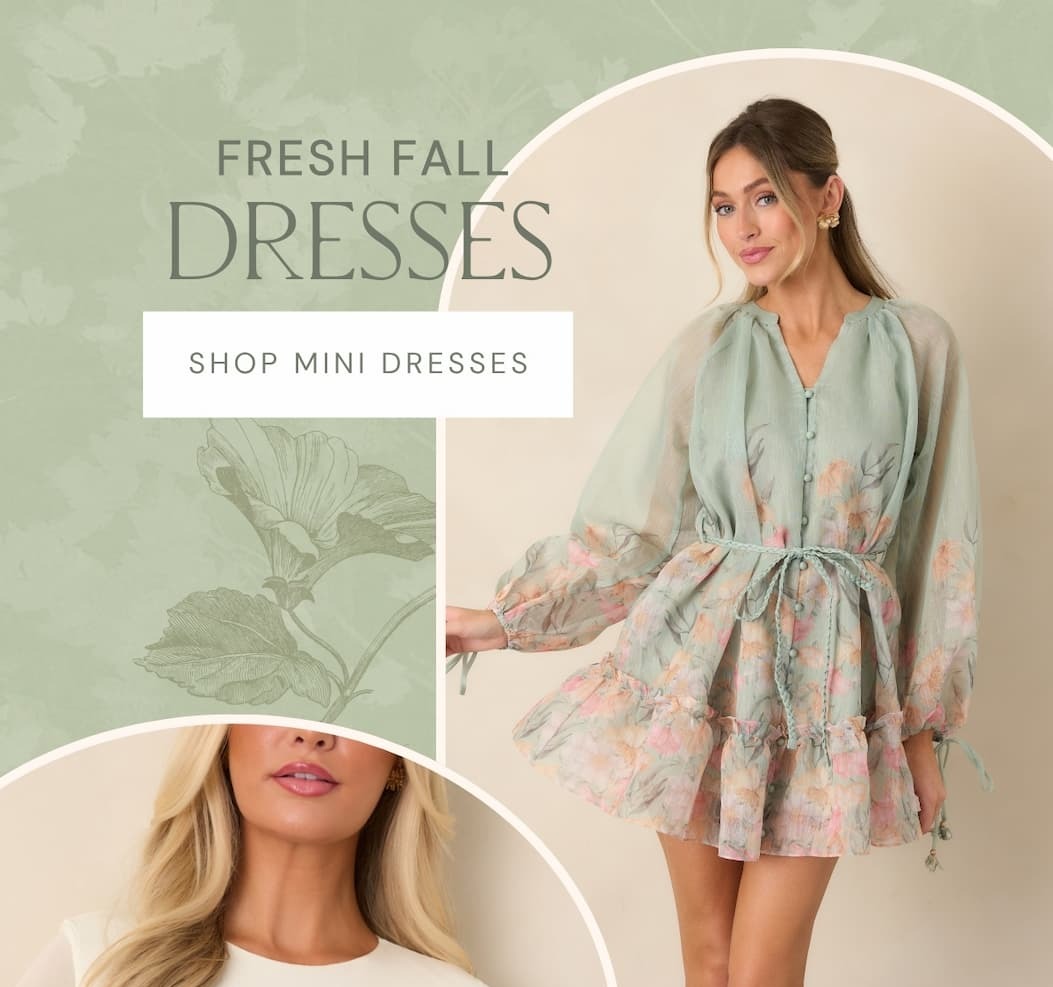 "Fresh fall dresses. Shop mini dresses."