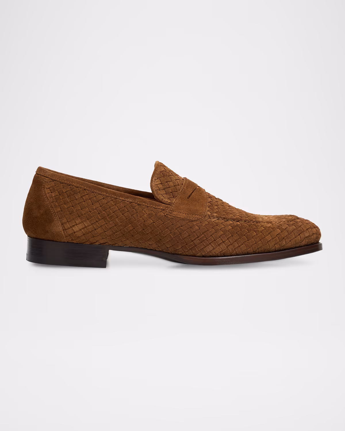 Men's Woven Calfskin Penny Loafers