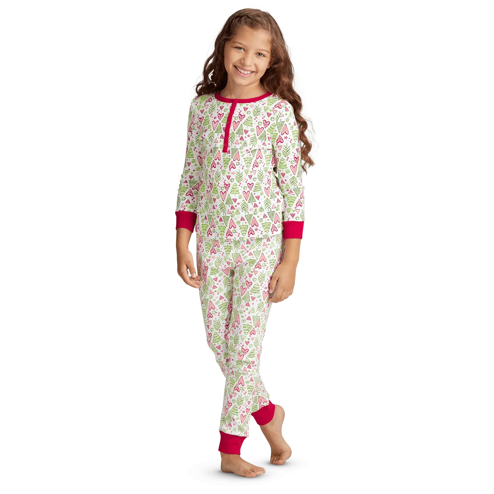 Image of Hearts & Pines Holiday PJs for Girls