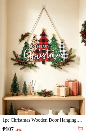 1pc Christmas Wooden Door Hanging...