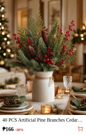 40 PCS Artificial Pine Branches...