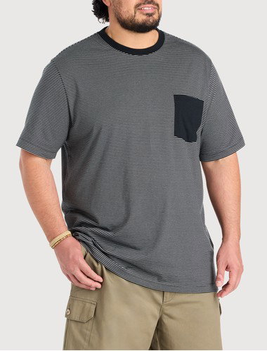 Moisture-Wicking Microstripe Pocket T-Shirt