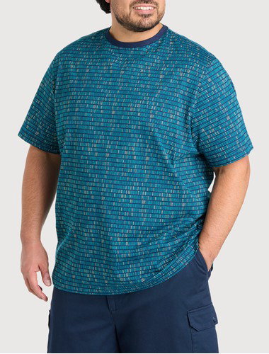 Moisture-Wicking Mosaic Striped T-Shirt