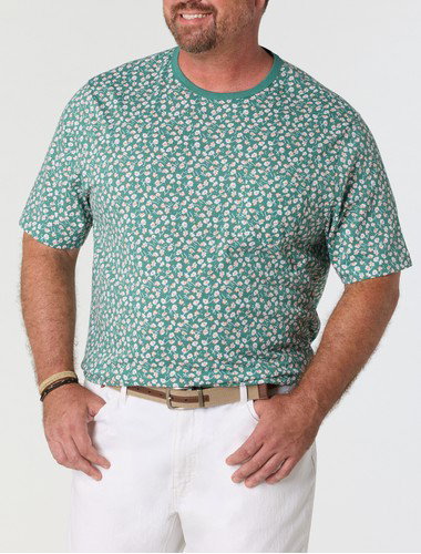 Floral Print Moisture-Wicking Pocket T-Shirt