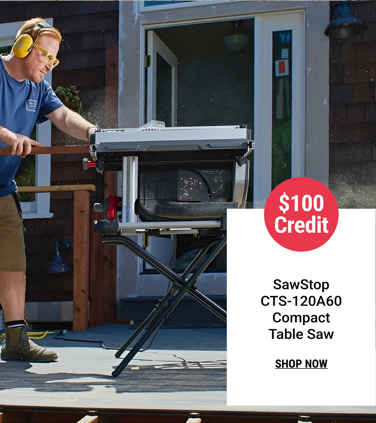 $100 Credit SawStop CTS-120A60 Compact Table Saw