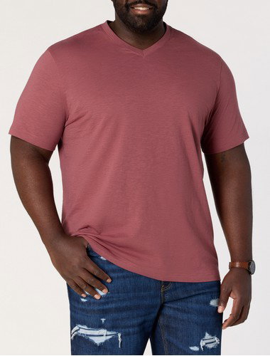 Slub Knit V-Neck T-Shirt