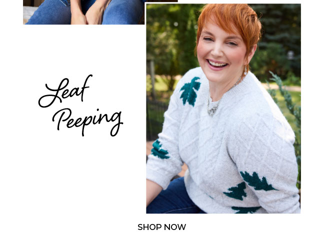 Leaf Peeping. Shop Leaf Jacquard Cable Crewneck Sweater
