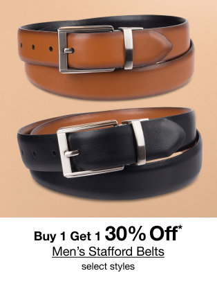 Buy 1 Get 1 30% Off * Men's Stafford Belts select styles