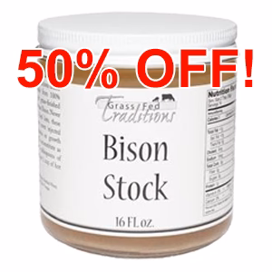 Image of Grass-fed Bison Bone Stock 16 oz (2-jar minimum)