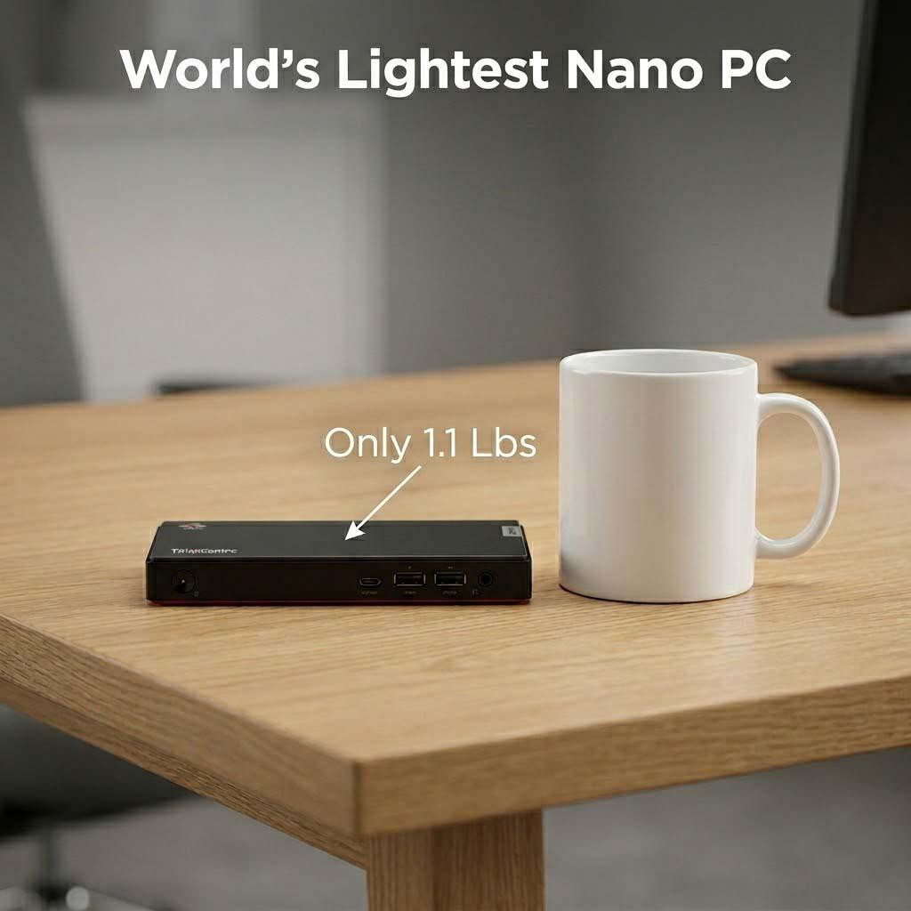 Image of Lenovo ThinkCentre M75n Nano Tiny PC | Ryzen 3 Pro | Only 1.1 Lbs